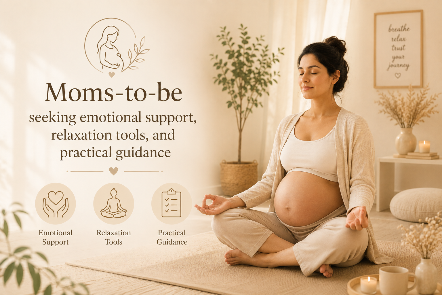 Expectant mother enjoying peace